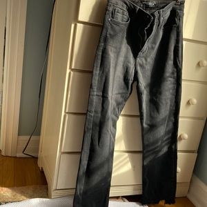 Stretch black jeans Just Black! Can roll up/hem fringe style- fits awesome!